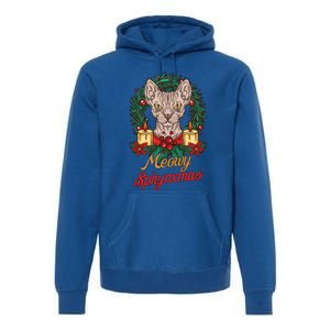 Santa Sphynx Hairless Cat Lovers Christmas Gift Premium Hoodie