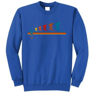 Skiing Ski Heartbeat Skier Retro Vintage Great Gift Sweatshirt