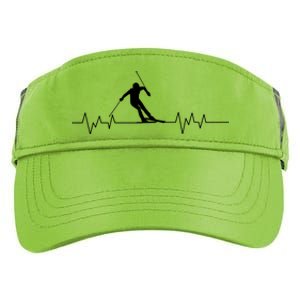 Skiing Ski Heartbeat For Skiers Gift Adult Drive Performance Visor