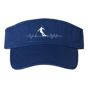 Skiing Ski Heartbeat For Skiers Gift Valucap Bio-Washed Visor