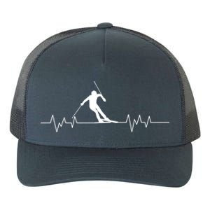 Skiing Ski Heartbeat For Skiers Gift Yupoong Adult 5-Panel Trucker Hat