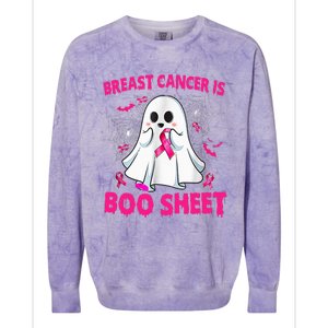 Spooky Support Halloween Breast Cancer Awareness Colorblast Crewneck Sweatshirt