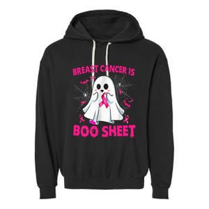 Spooky Support Halloween Breast Cancer Awareness Garment-Dyed Fleece Hoodie