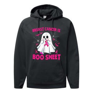 Spooky Support Halloween Breast Cancer Awareness Performance Fleece Hoodie