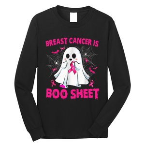 Spooky Support Halloween Breast Cancer Awareness Long Sleeve Shirt