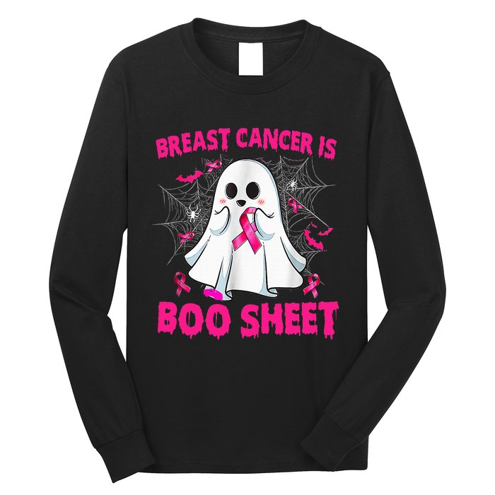 Spooky Support Halloween Breast Cancer Awareness Long Sleeve Shirt