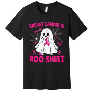 Spooky Support Halloween Breast Cancer Awareness Premium T-Shirt