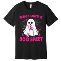 Spooky Support Halloween Breast Cancer Awareness Premium T-Shirt