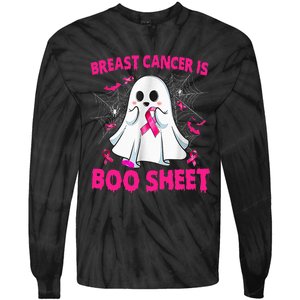 Spooky Support Halloween Breast Cancer Awareness Tie-Dye Long Sleeve Shirt