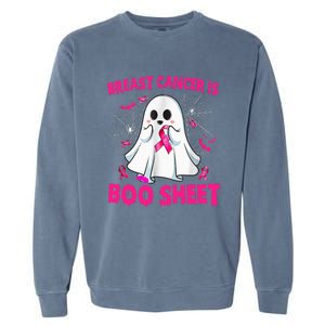 Spooky Support Halloween Breast Cancer Awareness Garment-Dyed Sweatshirt