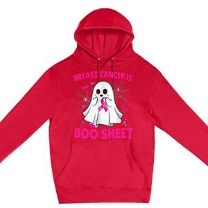 Spooky Support Halloween Breast Cancer Awareness Premium Pullover Hoodie