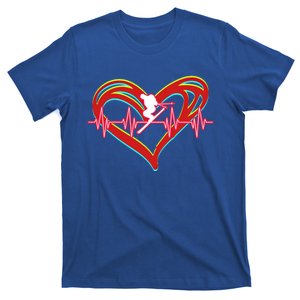 Snow Skiing Heartbeat Skiing Lover Adrenaline Junkie Gift T-Shirt