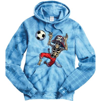 Soccer Skeleton Halloween Soccer Goalkeeper Pirate Halloween Tie Dye Hoodie