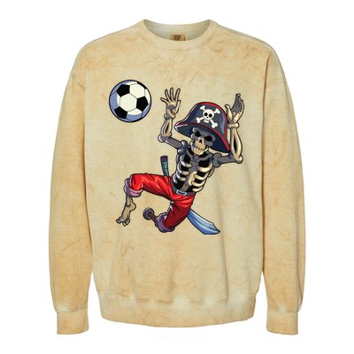 Soccer Skeleton Halloween Soccer Goalkeeper Pirate Halloween Colorblast Crewneck Sweatshirt