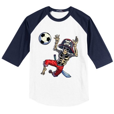 Soccer Skeleton Halloween Soccer Goalkeeper Pirate Halloween Baseball Sleeve Shirt