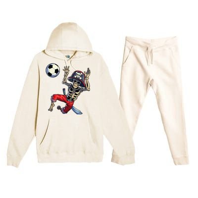 Soccer Skeleton Halloween Soccer Goalkeeper Pirate Halloween Premium Hooded Sweatsuit Set