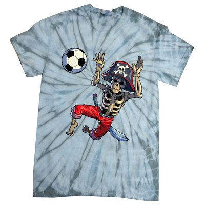 Soccer Skeleton Halloween Soccer Goalkeeper Pirate Halloween Tie-Dye T-Shirt