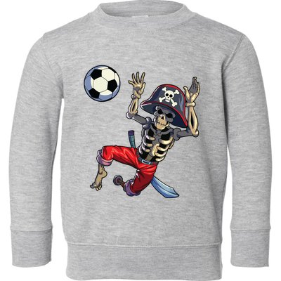 Soccer Skeleton Halloween Soccer Goalkeeper Pirate Halloween Toddler Sweatshirt