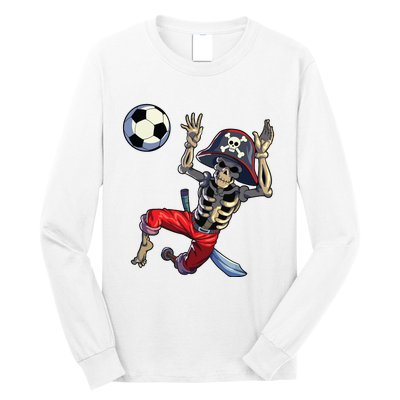 Soccer Skeleton Halloween Soccer Goalkeeper Pirate Halloween Long Sleeve Shirt