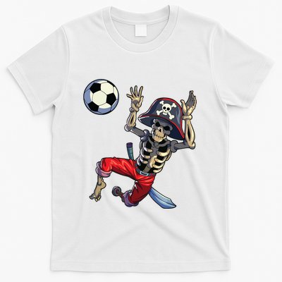 Soccer Skeleton Halloween Soccer Goalkeeper Pirate Halloween T-Shirt