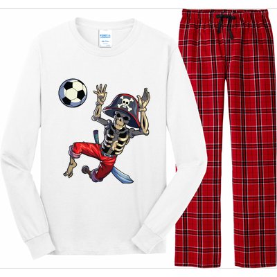 Soccer Skeleton Halloween Soccer Goalkeeper Pirate Halloween Long Sleeve Pajama Set