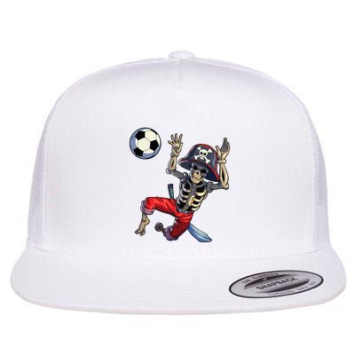 Soccer Skeleton Halloween Soccer Goalkeeper Pirate Halloween Flatbill Hat