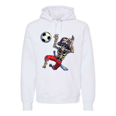 Soccer Skeleton Halloween Soccer Goalkeeper Pirate Halloween Premium Hoodie