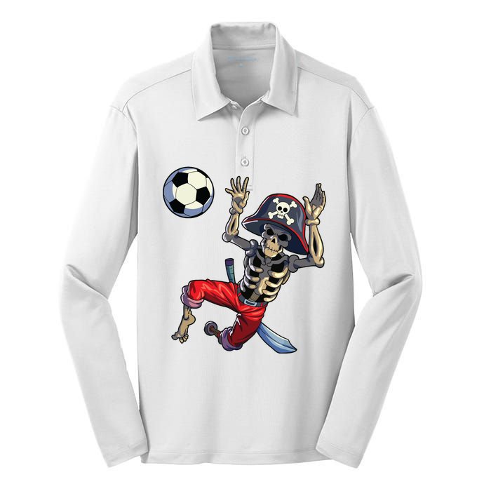 Soccer Skeleton Halloween Soccer Goalkeeper Pirate Halloween Silk Touch Performance Long Sleeve Polo