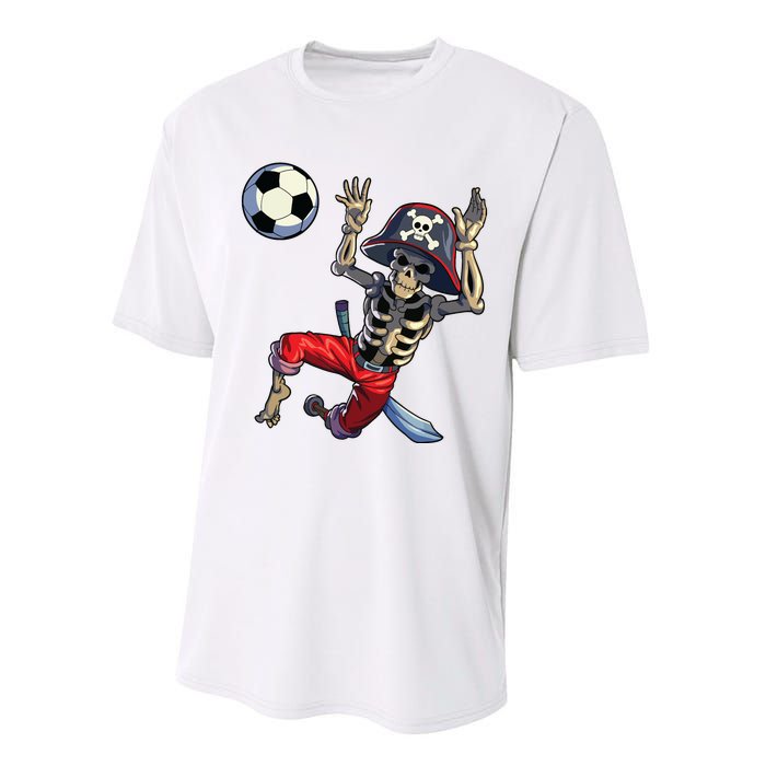 Soccer Skeleton Halloween Soccer Goalkeeper Pirate Halloween Performance Sprint T-Shirt