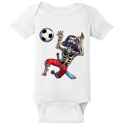 Soccer Skeleton Halloween Soccer Goalkeeper Pirate Halloween Baby Bodysuit