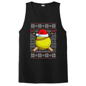 Softball Santa Hat Ugly Christmas Funny Sport Lover Gift PosiCharge Competitor Tank