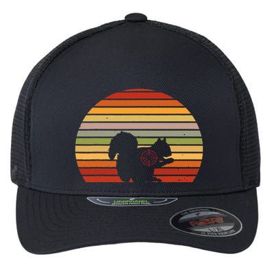Scope Squirrel Hunter Vintage Retro Target Squirrel Hunting Flexfit Unipanel Trucker Cap