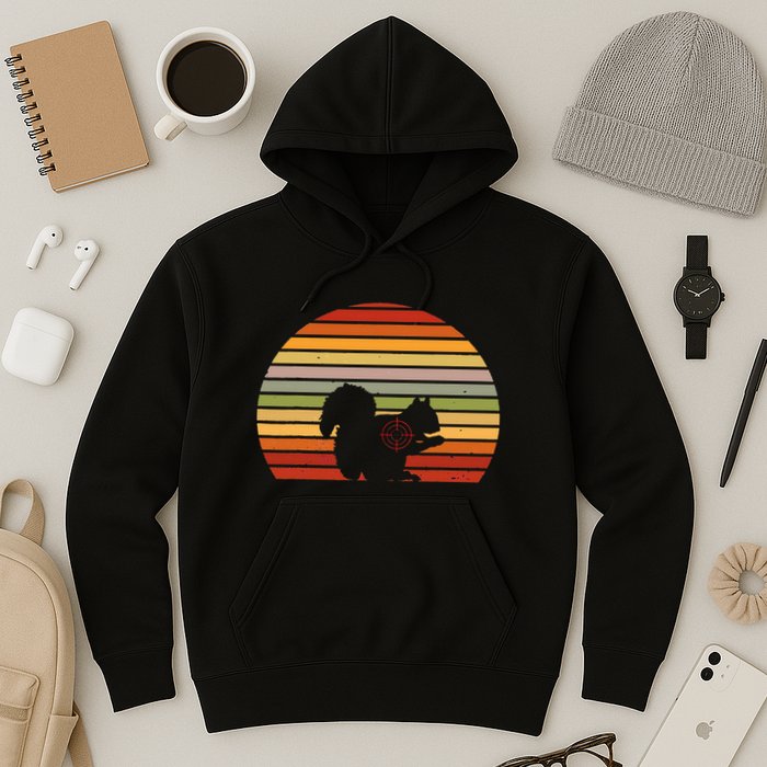 Scope Squirrel Hunter Vintage Retro Target Squirrel Hunting Hoodie