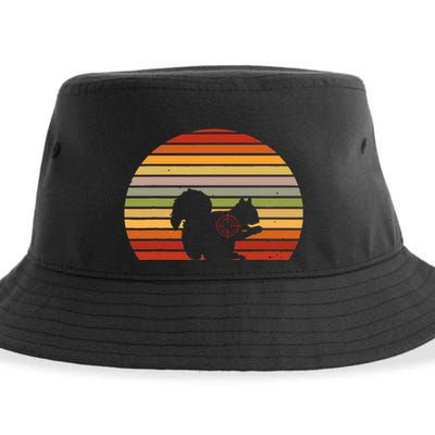 Scope Squirrel Hunter Vintage Retro Target Squirrel Hunting Sustainable Bucket Hat