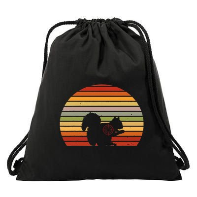 Scope Squirrel Hunter Vintage Retro Target Squirrel Hunting Drawstring Bag