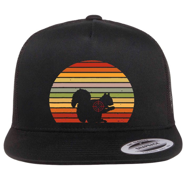 Scope Squirrel Hunter Vintage Retro Target Squirrel Hunting Flatbill Hat