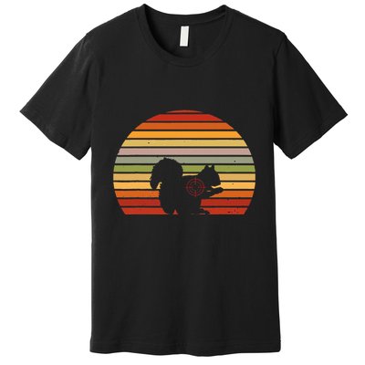 Scope Squirrel Hunter Vintage Retro Target Squirrel Hunting Premium T-Shirt