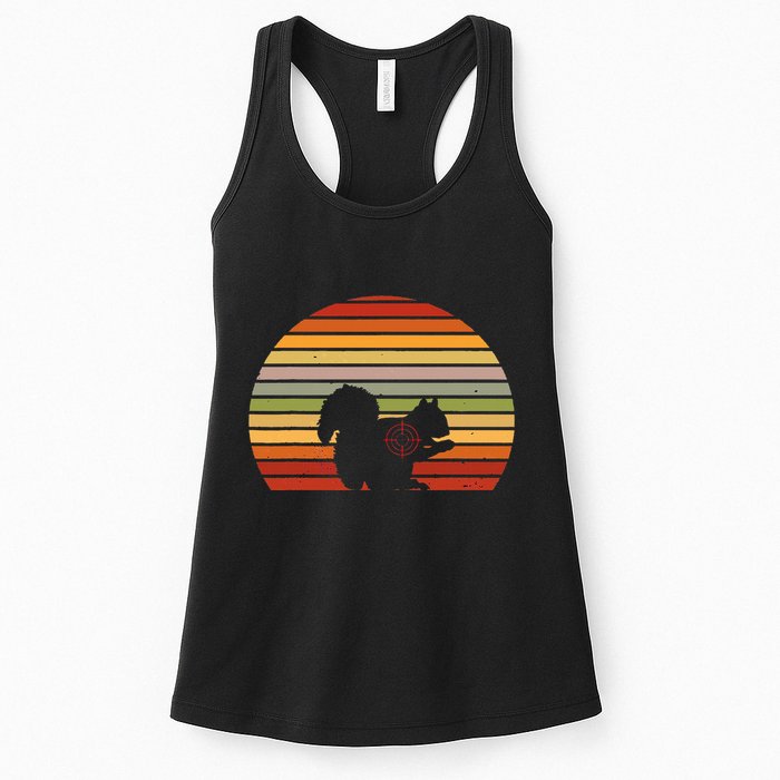 Scope Squirrel Hunter Vintage Retro Target Squirrel Hunting Womens Tank Top