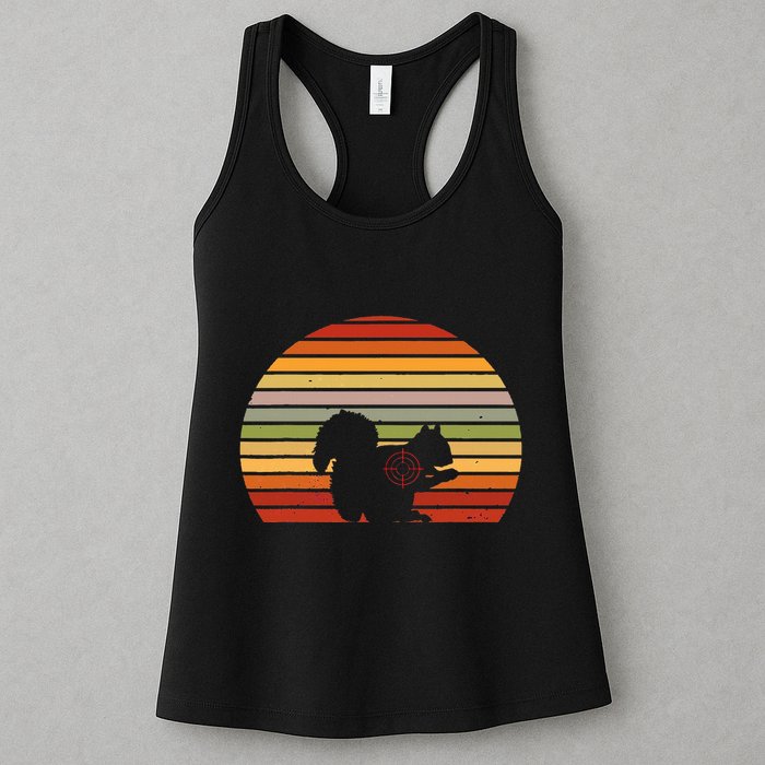 Scope Squirrel Hunter Vintage Retro Target Squirrel Hunting Womens Tank Top