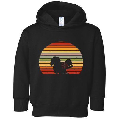 Scope Squirrel Hunter Vintage Retro Target Squirrel Hunting Toddler Hoodie