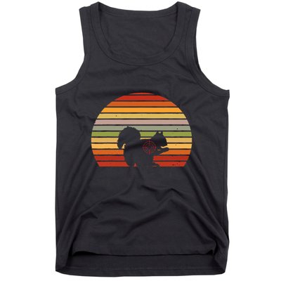 Scope Squirrel Hunter Vintage Retro Target Squirrel Hunting Tank Top