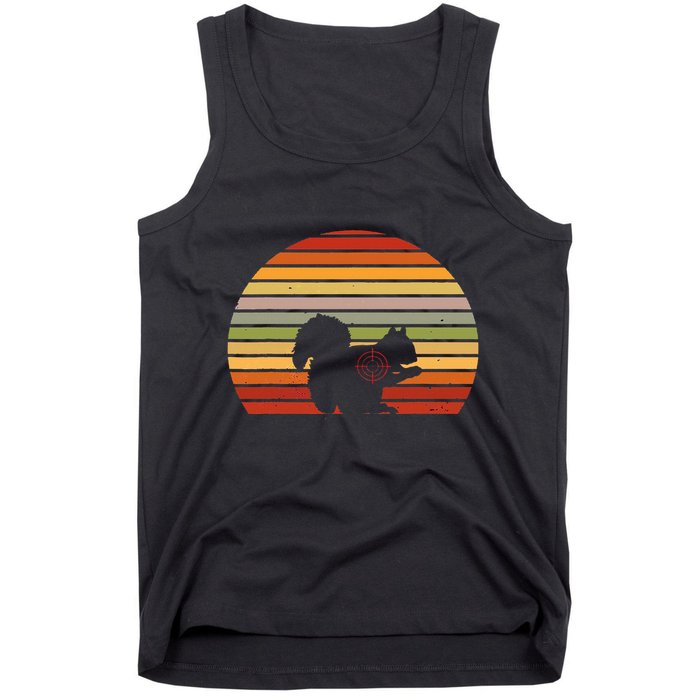Scope Squirrel Hunter Vintage Retro Target Squirrel Hunting Tank Top