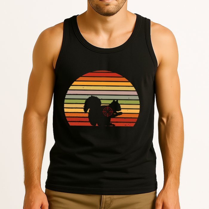 Scope Squirrel Hunter Vintage Retro Target Squirrel Hunting Tank Top