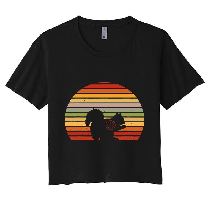 Scope Squirrel Hunter Vintage Retro Target Squirrel Hunting Crop Top