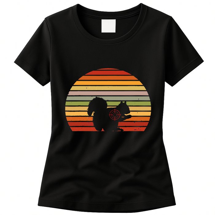 Scope Squirrel Hunter Vintage Retro Target Squirrel Hunting Womens T-Shirt
