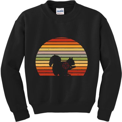 Scope Squirrel Hunter Vintage Retro Target Squirrel Hunting Kids Sweatshirt