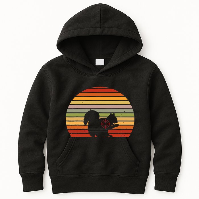 Scope Squirrel Hunter Vintage Retro Target Squirrel Hunting Kids Hoodie