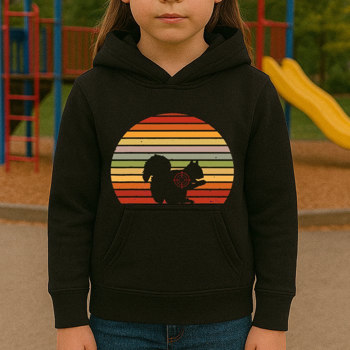 Scope Squirrel Hunter Vintage Retro Target Squirrel Hunting Kids Hoodie
