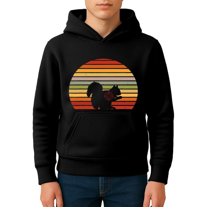 Scope Squirrel Hunter Vintage Retro Target Squirrel Hunting Kids Hoodie