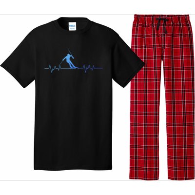 Skiing Ski Heartbeat For Skiers Great Gift Pajama Set